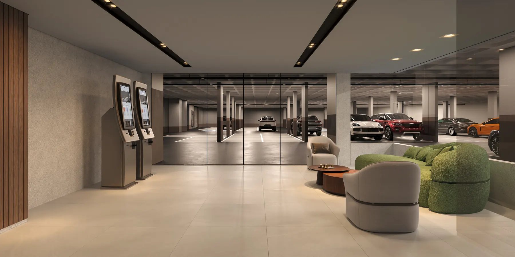 Lounge de espera do estacionamento rotativo da Torre Londres (imagem ilustrativa)