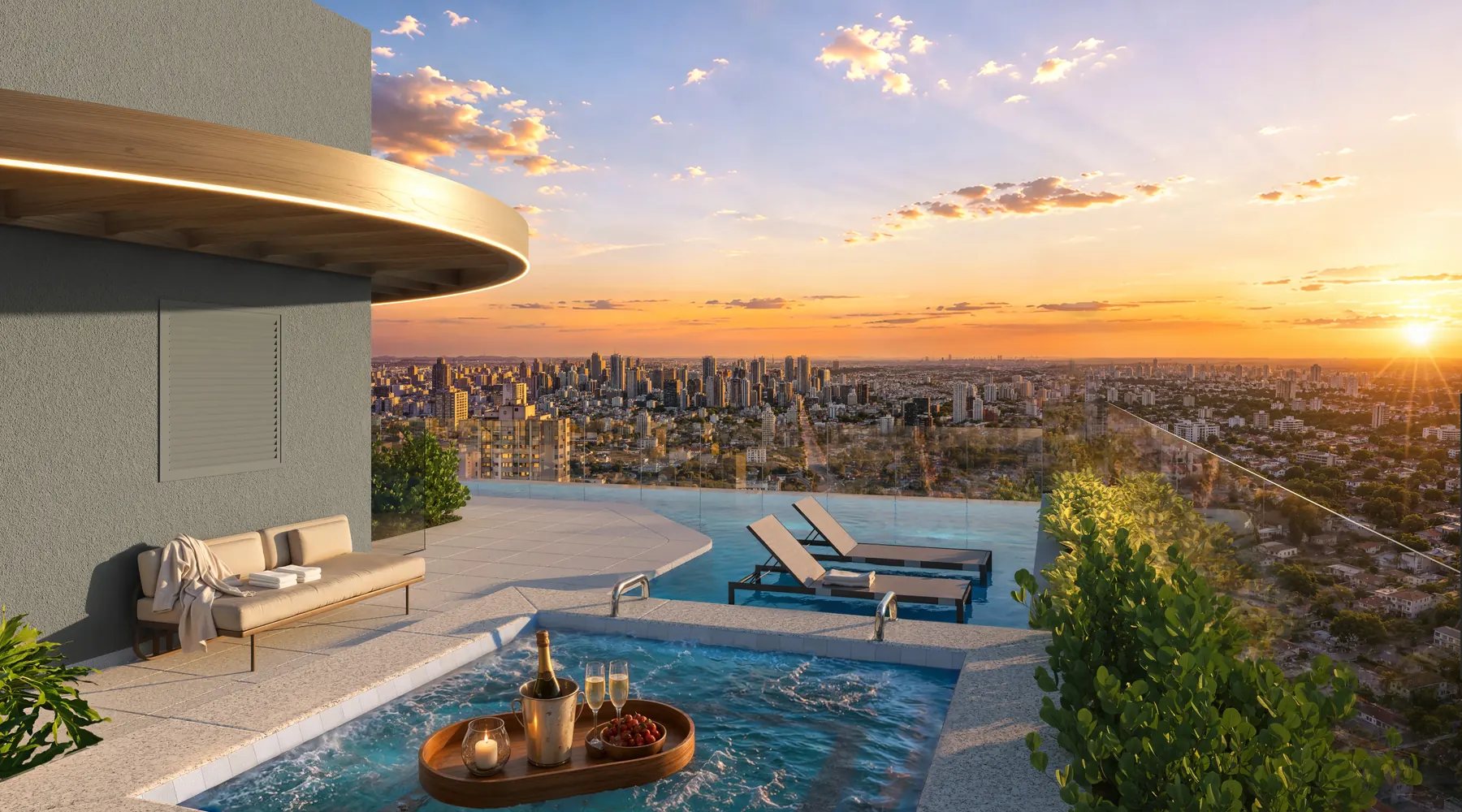 Spa com hidromassagem no rooftop da Torre Madrid (imagem ilustrativa)